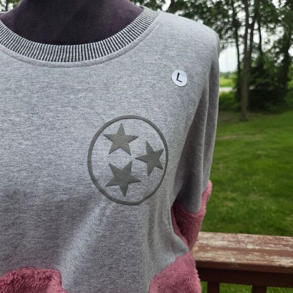 Spirit Jersey Ladies Gray and Pink Cozy Fleece Sounvenir Sweatshirt Sz L - Picture 5 of 14